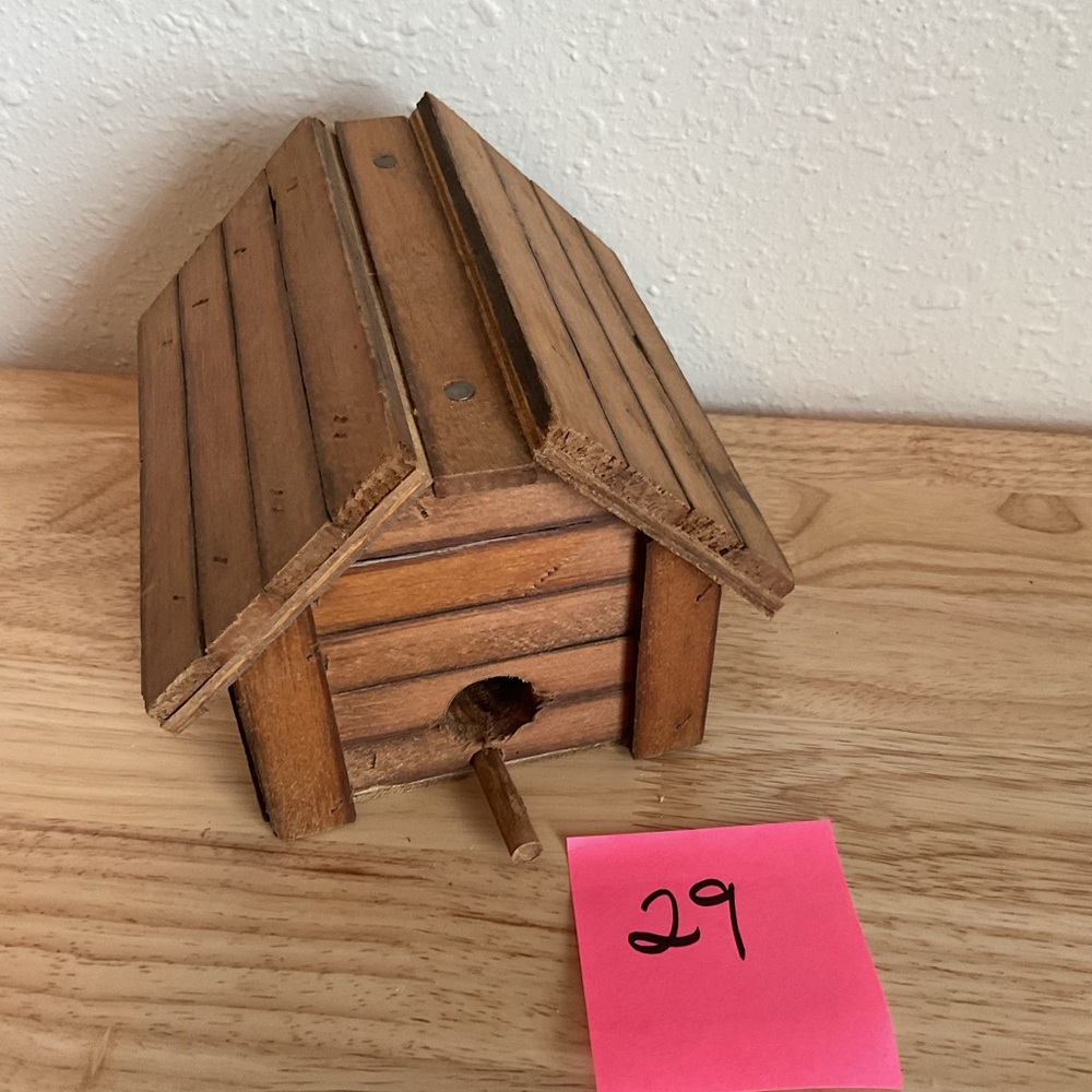 Rustic Wooden Birdhouse Handmade Reclaimed Iowa Barn Wood #29